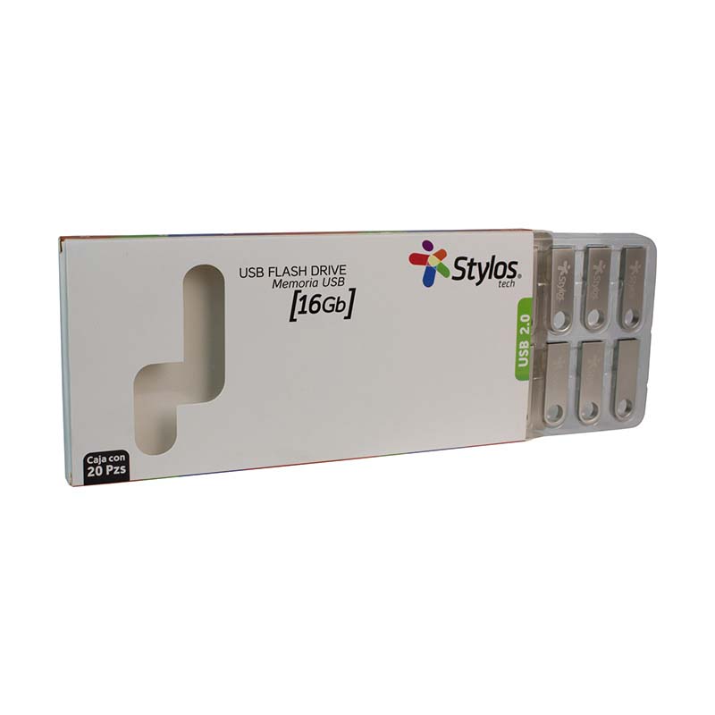 Paquete 20 USB 16GB Metálico STYLOS STUSB2016 - Paquete 20 USB 16GB Metálico STYLOS STUSB2016 -